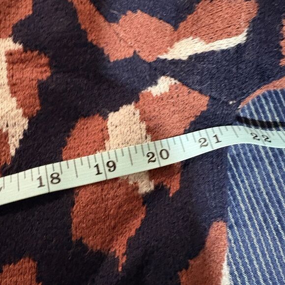 Dreamers Womens M Sweater Brown Black White Leopard Animal Print Boho Fall Cozy - Picture 5 of 7